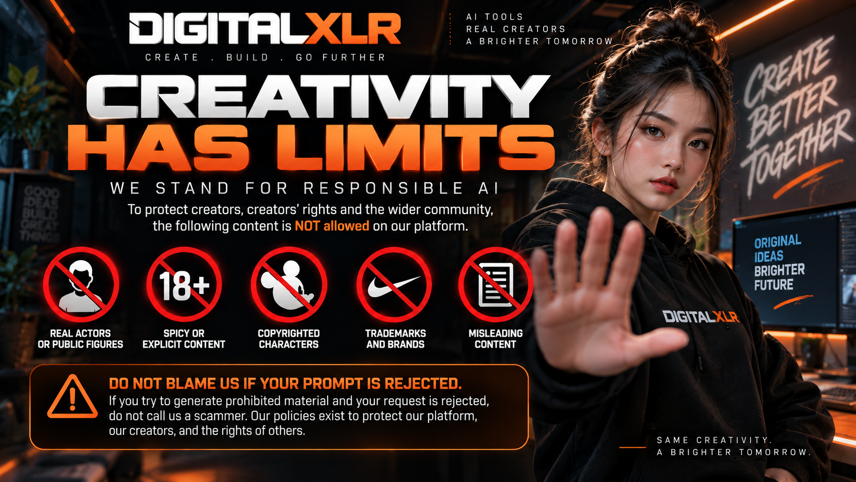 Creativity Has Limits: Why DIGITALXLR Rejects Certain AI Generation Requests